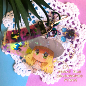 Lanyard keychain of Pokemon Moon Lillie and Cosmog