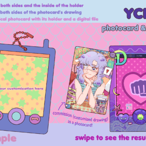 Custom ych of photocard and its holder